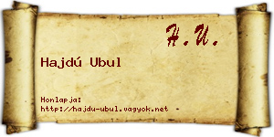 Hajdú Ubul névjegykártya