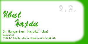 ubul hajdu business card